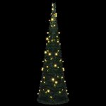 vidaXL Sapin de Noël with LED String Lights Vert 150 x 150 cm PVC