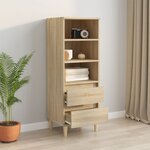 vidaXL Buffet haut Chêne sonoma 40x36x110 cm Bois d'ingénierie