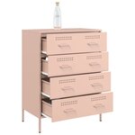 vidaXL Buffet rose 68x39x89 cm acier