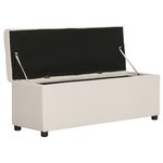 Banc banquette avec compartiment de rangement 116 cm crème polyester 02_0010803