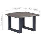vidaXL Table basse avec bord naturel Gris 60x60x40 cm Bois d'acacia
