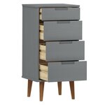vidaXL Commode MOLDE Gris 40x35x82 cm Bois de pin massif