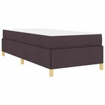vidaXL Lit à ressorts Marron foncé et Blanc 100 x 200 cm tissu