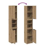 vidaXL Armoire de bain chêne artisanal 32x34x188 5cm bois d'ingénierie