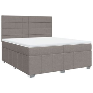 vidaXL Sommier à lattes de lit avec matelas Taupe 200x200 cm Tissu