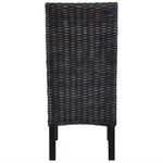 vidaXL Chaises à manger lot de 6 noir rotin Kubu et bois de manguier