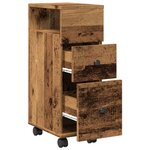 vidaXL Meuble étroit de salle de bain à roulettes vieux bois