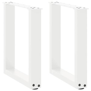 vidaXL Pieds de table basse en U 2 pièces Blanc 38 x (42-43) cm Acier