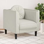 vidaXL Fauteuil avec coussin crème velours