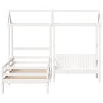 vidaXL Ensemble de lit et de banc avec toit sans matelas 90x200 cm