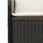 vidaXL Banc de jardin avec coussin 2 Pièces Noir Poly rotin