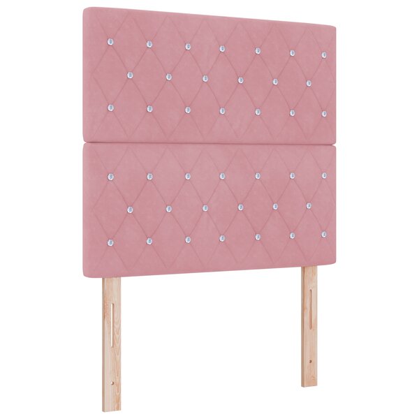 Lit avec sommier et matelas vidaXL Rose 120x200 cm Velours