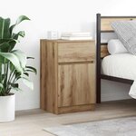 vidaXL Table de chevet chêne artisanal 39x35x65 cm bois d'ingénierie