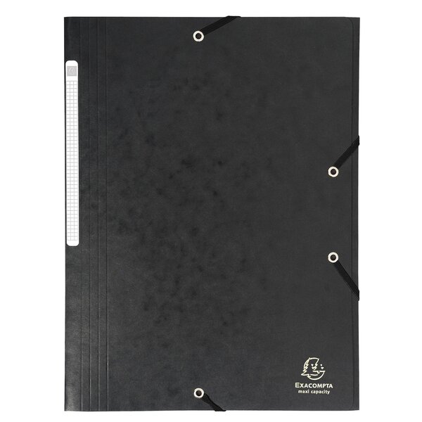 Chemise À Élastiques Maxi Capacity Carte Lustrée 425gm2 - A4 - Noir - X 25 - Exacompta