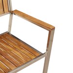 vidaXL Chaises de jardin empilables 4 Pièces en bois d'acacia et acier inoxydable
