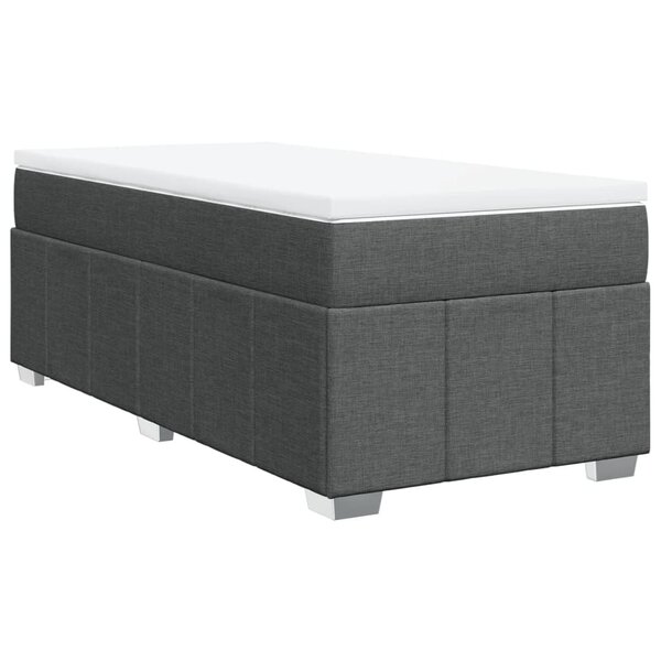 vidaXL Sommier à lattes de lit et matelas Gris foncé 90x190 cm Tissu