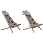 Chilienne en bois ecochair avec coussin (lot de 2) pin gris