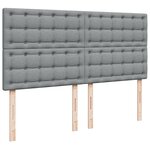 vidaXL Sommier à lattes de lit avec matelas Gris clair 200x200cm Tissu
