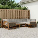 vidaXL Ensemble de canapés d'extérieur 6 Pièces Naturel et gris clair