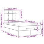 vidaXL Cadre de lit ottoman avec matelas gris foncé 120x190 cm velours