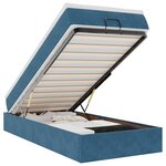 vidaXL Cadre de lit ottoman avec matelas bleu foncé 80x200 cm velours