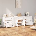 vidaXL Buffets 3 Pièces Blanc Bois d'ingénierie
