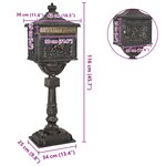 vidaXL Boîte aux Lettres Debout avec porte Bronze 42 5 x 29 5 x 117 cm