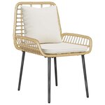 vidaXL Ensemble de salle à manger pour jardin 3 pc Marron et Crème