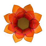 Porte bougie fleur de lotus orange rosé et or 2nd chakra