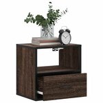 vidaXL Table de chevet murale chêne marron 40x31x39 5 cm