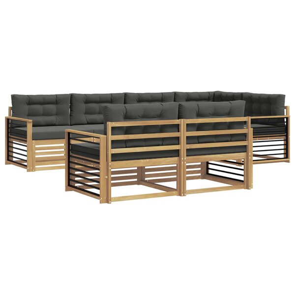vidaXL Ensemble de canapés d'extérieur 7 pc Blanc et anthracite