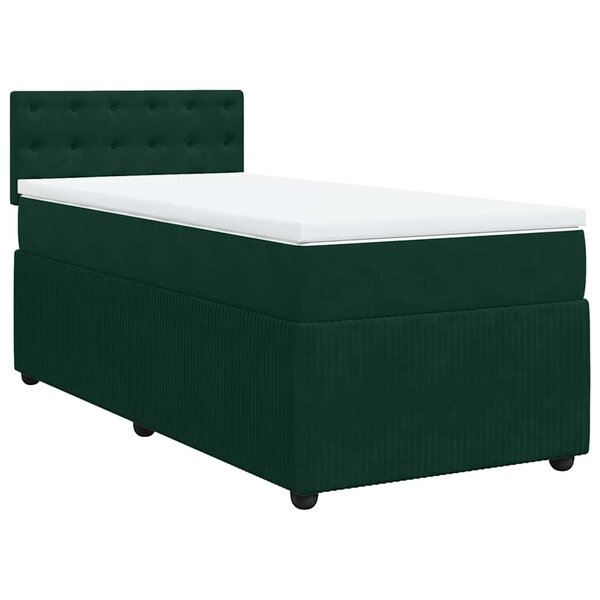 vidaXL Sommier à lattes de lit et matelas Vert foncé 80x200 cm Velours
