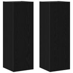 vidaXL Ensemble de meubles TV mural en bois d'ingénierie chêne noir - 12 pièces