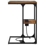 vidaXL Table de chevet Chêne fumé 41.5 x 26 x 60.5 cm