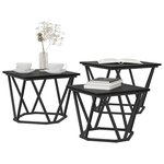 vidaXL Table basse 3 Pièces Chêne noir Bois d'ingénierie et acier