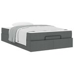 vidaXL Cadre de lit avec matelas avec matelas 2 Pièces Gris Foncé tissu