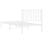 vidaXL Cadre de lit métal sans matelas avec tête de lit blanc 90x200cm