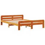 vidaXL Lit bibliothèque sans matelas cire marron 140x200 cm pin massif