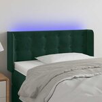 vidaXL Tête de lit à LED Vert foncé 103x16x78/88 cm Velours