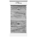 vidaXL Armoire à chaussures Gris 50 x 28 x 98 cm Bois de Paulownia