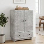 vidaXL Buffet Gris Béton 66 x 34 5 x 95 cm Bois d’ingénierie