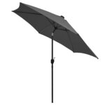 vidaXL Parasol avec LED et mât en aluminium 300 cm Anthracite