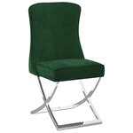 vidaXL Chaise de salle à manger Vert foncé 53x52x98 cm Velours et inox
