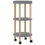 vidaXL Chariot à 3 niveaux Gris 38x38x82 cm Bois d'ingénierie et pin