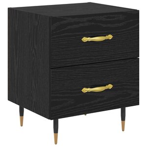 vidaXL Cabinet de chevet avec tiroir Chêne noir 40 x 35 x 47.5 cm