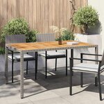 vidaXL Table de jardin pour repas Gris 150 x 90 x 75 cm Poly rotin