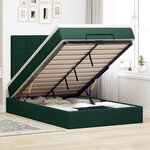 vidaXL Cadre de lit ottoman avec matelas vert foncé 120x190 cm velours