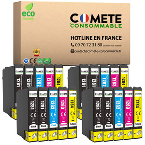 T1285 - 20 cartouches compatibles pour Epson T1281 T1282 T1283 T1284 - COMETE