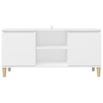vidaXL Meuble TV avec pieds en bois massif Blanc 103 5x35x50 cm