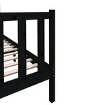 vidaXL Cadre de lit Noir Bois de pin massif 140x190 cm